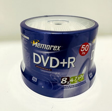 Memorex DVD+R 8X 4.7GB Disc Spindle 50 Pack - New Factory Sealed. picture