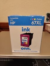 ONN. 67XL HP Ink Cartridge, Tri-Color open Box  picture