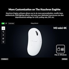 KEYCHRON M3 MINI 4K WIRELESS BLUETOOTH 5.1/2.4 GHZ/WIRED OPTICAL MOUSE, -  WHITE picture