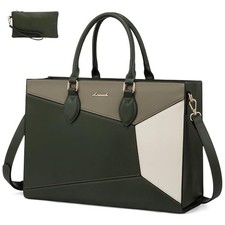 Laptop Bag for Women, 15.6 Inch Waterproof Leather Tote Shoulder Handbag picture