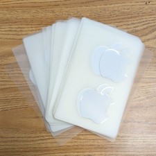 Lot Of 100 Apple Logo 2 Stickers Genuine White MacBook iPad Bumper Window Decal picture