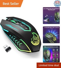 Ergonomic Wireless Gaming Mouse with Dynamic RGB - Up to 12000 DPI Sensitivity picture