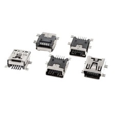 5pcs 5 Pin Micro USB Female Socket Plug Type B Female Port  Connector 180 Degree picture