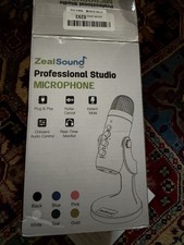 ZealSound K66 USB Studio Microphone Black Noise-Cancelling Plug & Play picture