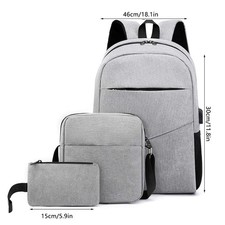 3pcs Backpack Set Women Men Laptop Backpack Shoulder Bag Small Pocket For T SPSV picture