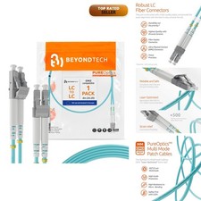 BEYONDTECH 8m LC to LC Multimode Duplex Fiber Cable 50/125µm OM3 10G LSZH picture