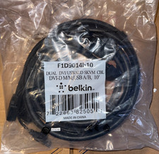 belkin F1D9014B10 DUAL DVI/USB/AUD SKVM CBL DVI-D M/M;USB A/B, 10' picture