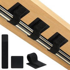 Cable Management Under Desk Detachable Cable Straps, Black, 20 Pack | Heavy Duty picture