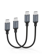CableCreation USB C to C Cable 2-Pack 0.5FT, 0.5FT 2-Pack, Space gray picture