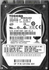 Toshiba MK8034GSX HDD2D38 F ZL02 T 80GB Sata Hard Drive picture