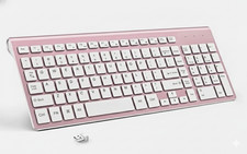 JOYACCESS 2.4G USB Compact and Slim Wireless Keyboard Rose Gold for Laptop/PC picture
