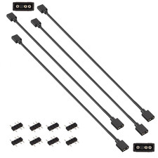 4 Pack 3Pin 5V ARGB Extension Cable Set with 8 Male Connectors, 1-To-1 Addressab picture