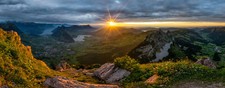 Landscape nature sunrise sunset mountains alps swiss Custom Gaming Mat Desk picture