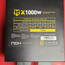 NOX Hummer X 1000W 80 Plus Gold ATX Power Supply PCI-E Black picture
