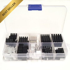 100 Pcs Aluminum Heatsink Assortment Kit Small Cooler Set for CPU GPU VRAM LED picture
