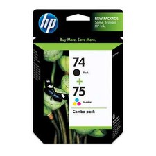 GENUINE NEW HP 74/75 (CB335WN/CB337WN) Ink Cartridge Retail Box exp  7/2022 picture