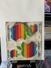 Vintage Apple Computer Rainbow Logo Sticker Sheet picture
