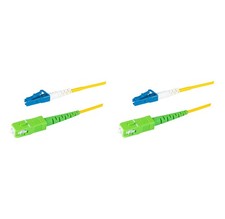 SpeedyFiberTX 2-Pack 10 Meter SC/APC to LC/UPC Fiber Patch Cable OS1/OS2 picture