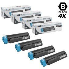 LD 44574901 Black Toner Cartridge Set of 4 for Okidata B431d B431dn MB472w MB562 picture