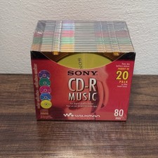 Sony CD-R Music Recordable CD 20-Pack 80 Min Audio Color Slim Cases SEALED 2004 picture