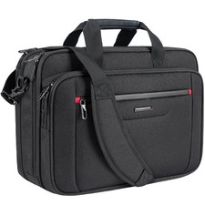 VANKEAN Laptop Briefcase Premium Case Fits Up to 17.3 18.5, Black-red picture