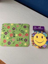 Vintage Y2K Mousepad Notepad Groovy Flower Power Smiley Faces LOL 2000s 1990s picture
