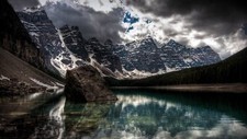 Landscape nature mountains sky moraine lake canada banff Custom Gaming Mat Desk picture