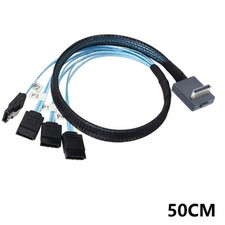 OCuLink PCI-Express SAS SFF-8611 4i 90 degree to 4X SATA 7P connection cable picture