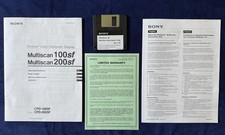 Vintage Sony Trinitron Multiscan 100sf 200sf Manual & Win95 Driver Disk TESTED picture