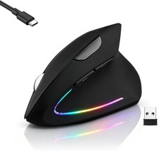 Wireless Bluetooth Ergonomic Vertical Mouse, Rechargeable Silent Slim Laptop Mou picture