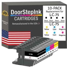 DoorStepInk Compatible Ink Cartridges for Brother LC75 4Black, 2/CMY 10Pack-USA picture