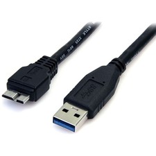 StarTech.com 0.5m (1.5ft) Black SuperSpeed USB 3.0 Cable A to Micro B - USB 3.0 picture