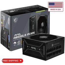 MSI MAG A850GLS PCIE5, Fully Modular Compact Gaming 850W Power Supply, 80+ Gold, picture