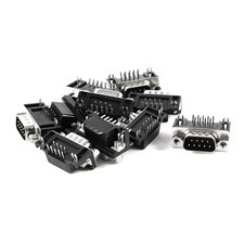 10 Pcs DB9 D-bus 9Pin Male Right Angle PCB Mount Socket Connector picture