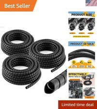 3 Pcs Spiral Wrap Cable Protector, Safe 1/4''+1/2''+3/8'' Od x 25' Pre Cut Le... picture