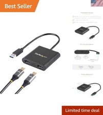 USB 3.0 Dual HDMI Adapter, Black, with 4K Support, for Windows picture
