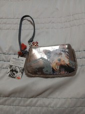 Fuzzynation fuzzy nation YORKIE Puppy Dog Crossbody purse / wristlet RARE case picture