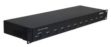 SEDNA - 19 Inch 1U Rack Mount 10 Port USB 3.2 Gen 2 Hub (10Gbps) -5V 10A Adapter picture