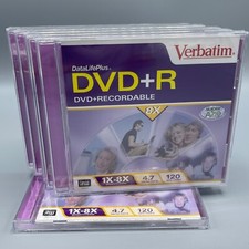 NEW Set of 6 Verbatim Data Life Plus DVD+R 4.7 GB 1X-8X Speed 120 Min picture