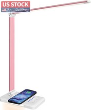 US Stock LED Desk Lamp Wireless Charger USB Port Touch Control Timer picture
