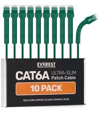 Everest Media Solutions CAT6A Ultra Slim Patch Cable 7ft 10 Pack 32AWG 10GB picture