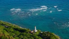 Landscape nature sea water trees house lighthouse oahu Custom Gaming Mat Desk picture
