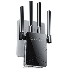 WiFi Extender 18888 Sq.ft Signal Booster 4-Antenna Dual Ethernet 5-Mode picture