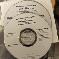 IBM Thinkpad Version 1.0 Software Selection And Product Recovery CDs Factory Reb picture