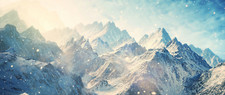 Landscape ultrawide photography mountains nature snow Custom Gaming Mat Desk picture