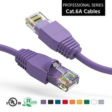 15 Pack of 35Ft CAT6A UTP Ethernet Network Booted Cable 35-100 Feet Purple picture