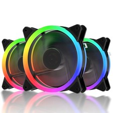 upHere 120mm RGB Case Fan Fan,Quiet Edition High Airflow LED Case Fan for PC Cas picture