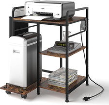 Sedegn Home Printer Stand with Charging Station, 24X18 Inches Stands for Large P picture
