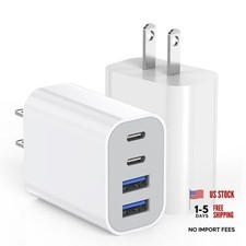 40W iPhone 17 16 Charger Block,Pack 4-Port Fast USB C 2Pack White 2 White picture