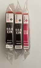3 pk New 564XL Ink 2 black, 1 magenta (ID4-50) picture